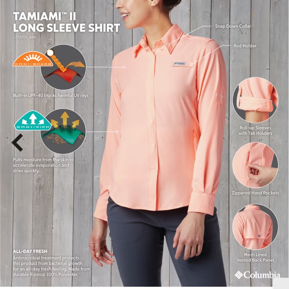 Columbia PFG Tamiami II Long-Sleeve Shirt x2 size XL